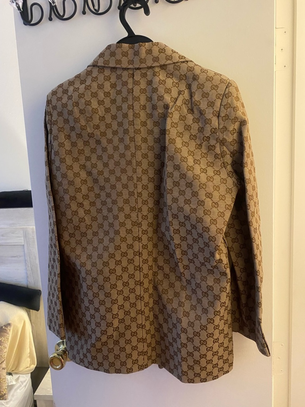Gucci Brown Beige Monogram Jacket